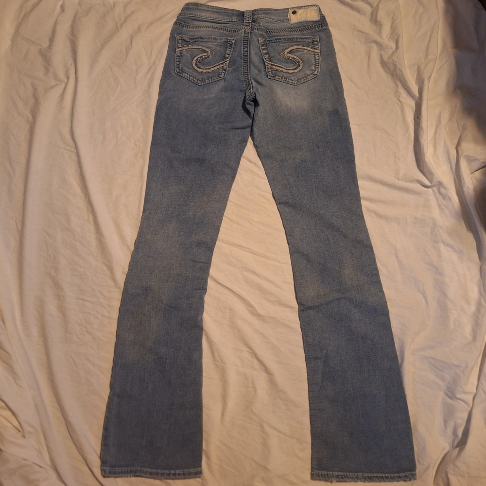 Silver Jeans Co Aiko Mid Slim Bootcut Joga Jeans W26 L33 Light Wash L83611SWK124